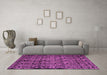 Machine Washable Abstract Pink Modern Rug in a Living Room, wshabs5136pnk