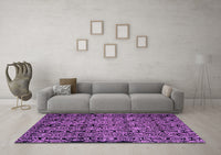 Machine Washable Abstract Purple Modern Rug, wshabs5136pur