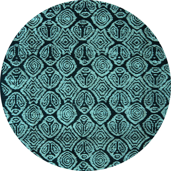Round Abstract Light Blue Modern Rug, abs5136lblu