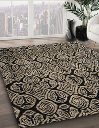 Abstract Camel Brown Modern Rug, abs5136