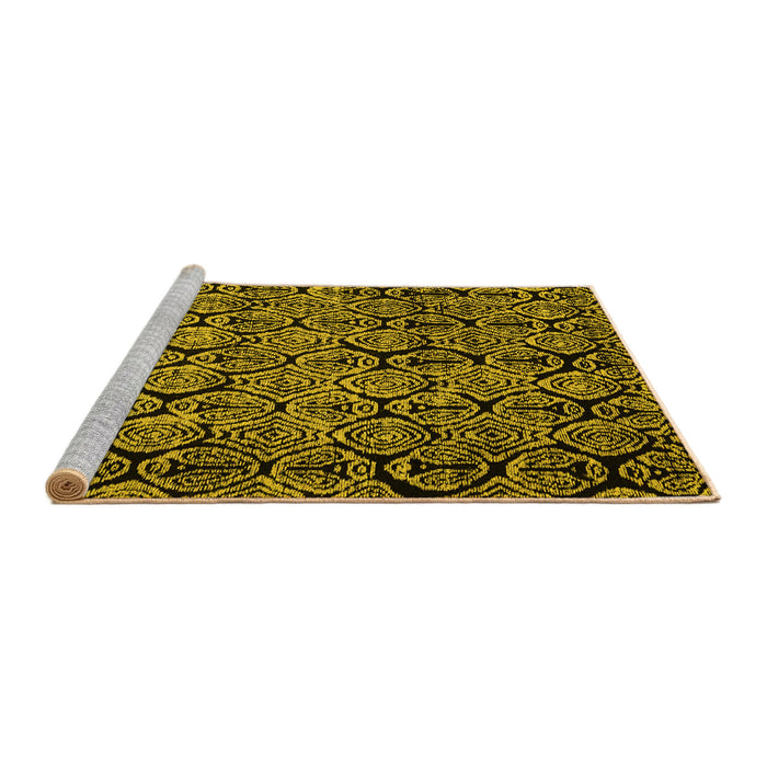 Sideview of Machine Washable Abstract Yellow Modern Rug, wshabs5136yw