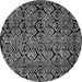 Round Abstract Gray Modern Rug, abs5136gry