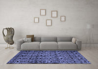 Machine Washable Abstract Blue Modern Rug, wshabs5136blu