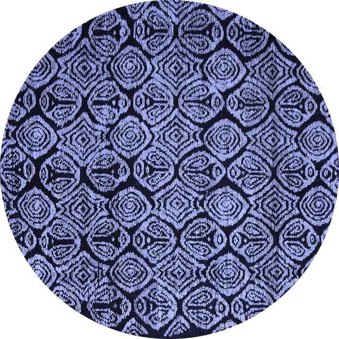 Round Abstract Blue Modern Rug, abs5136blu