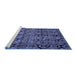 Sideview of Machine Washable Abstract Blue Modern Rug, wshabs5136blu