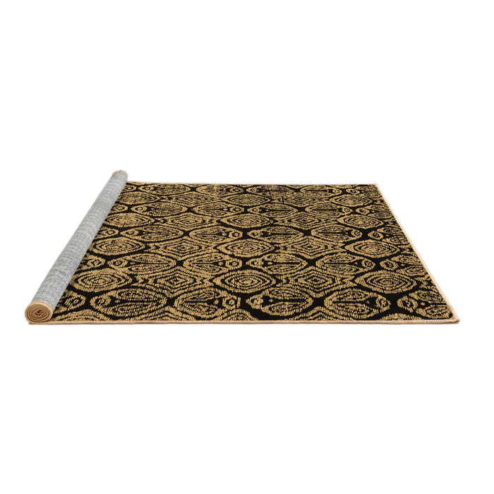 Sideview of Machine Washable Abstract Brown Modern Rug, wshabs5136brn