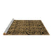 Sideview of Machine Washable Abstract Brown Modern Rug, wshabs5136brn