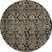 Round Machine Washable Abstract Camel Brown Rug, wshabs5136