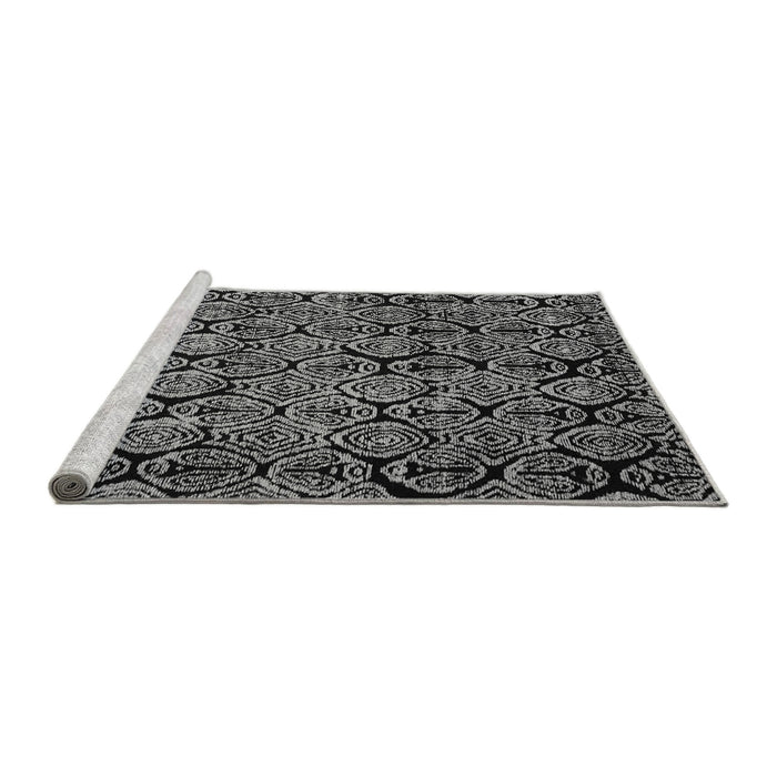 Sideview of Machine Washable Abstract Gray Modern Rug, wshabs5136gry
