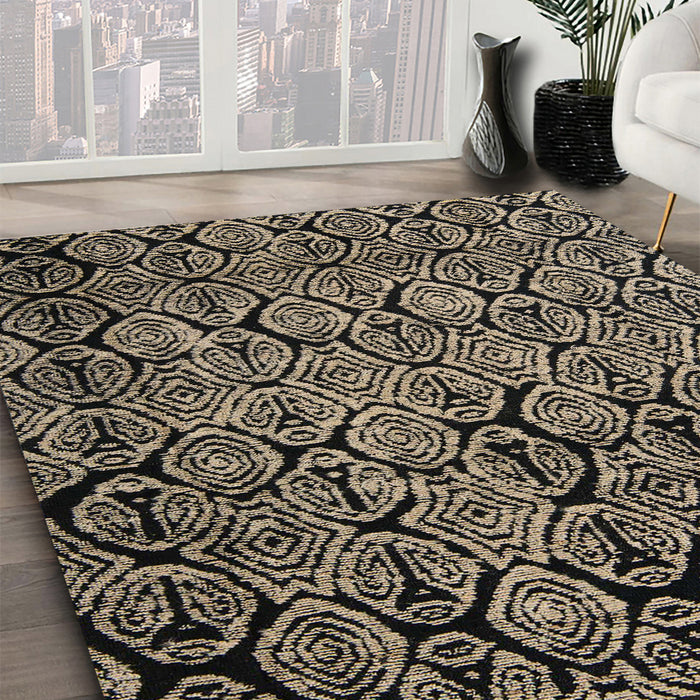 Machine Washable Abstract Camel Brown Rug in a Family Room, wshabs5136