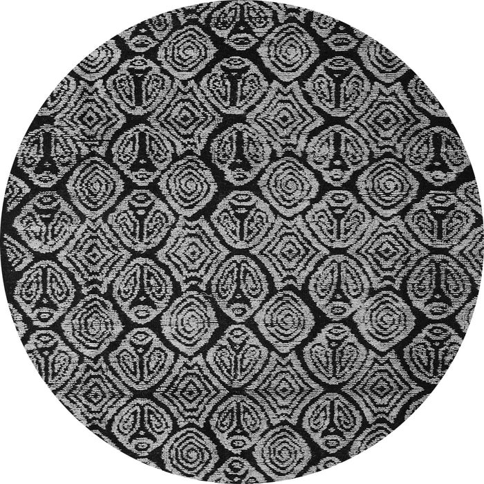 Round Machine Washable Abstract Gray Modern Rug, wshabs5136gry