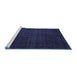 Sideview of Machine Washable Abstract Blue Modern Rug, wshabs5137blu