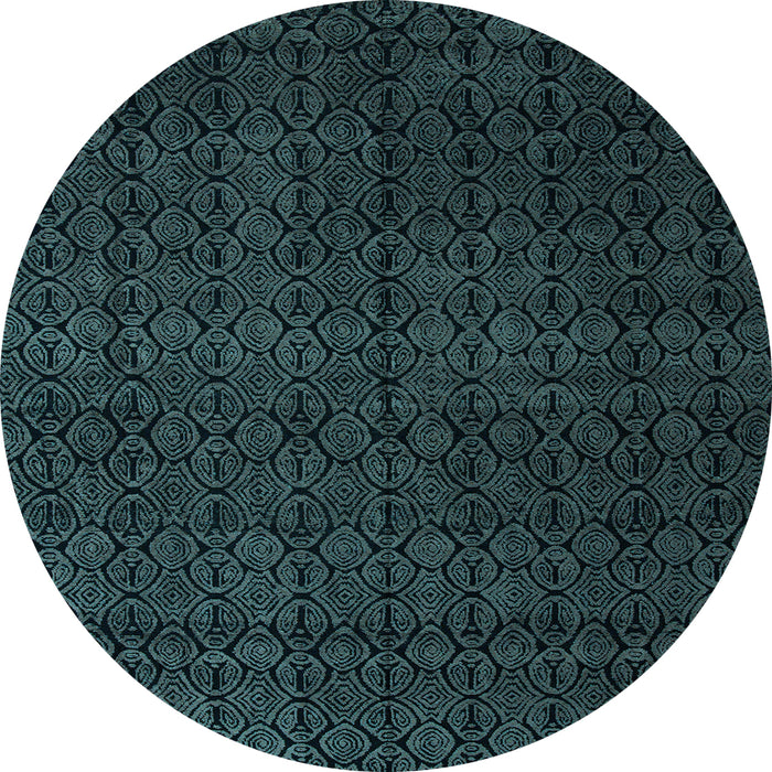 Round Abstract Light Blue Modern Rug, abs5137lblu