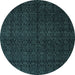 Round Abstract Light Blue Modern Rug, abs5137lblu