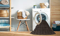 Machine Washable Abstract Coffee Brown Rug in a Washing Machine, wshabs5137