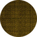 Round Abstract Yellow Modern Rug, abs5137yw