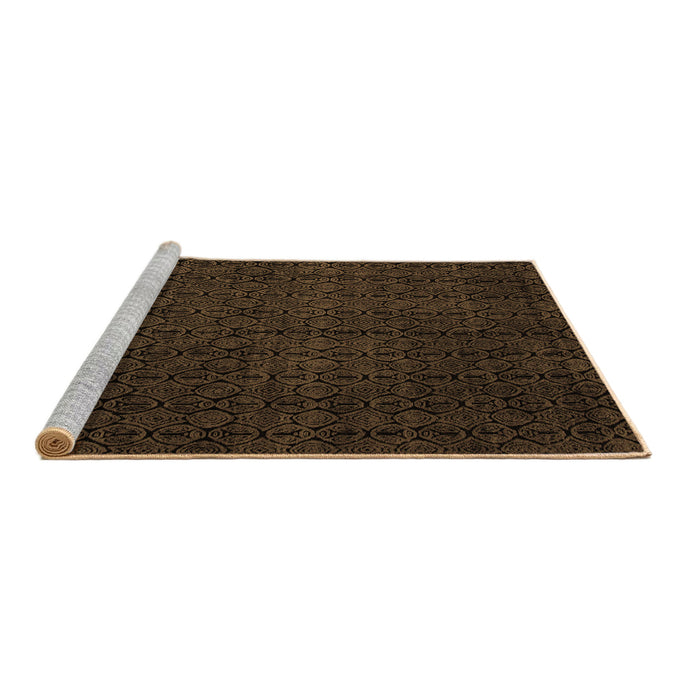 Sideview of Machine Washable Abstract Brown Modern Rug, wshabs5137brn