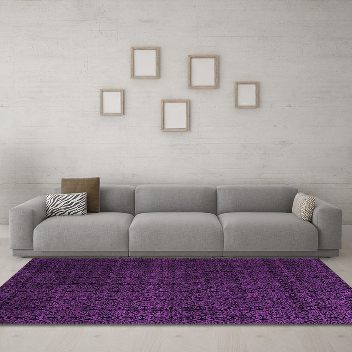 Machine Washable Abstract Purple Modern Area Rugs in a Living Room, wshabs5137pur
