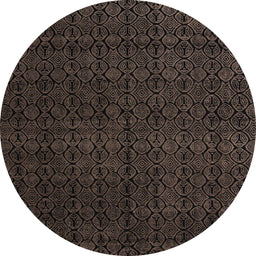 Round Machine Washable Abstract Coffee Brown Rug, wshabs5137