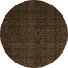 Round Abstract Brown Modern Rug, abs5137brn