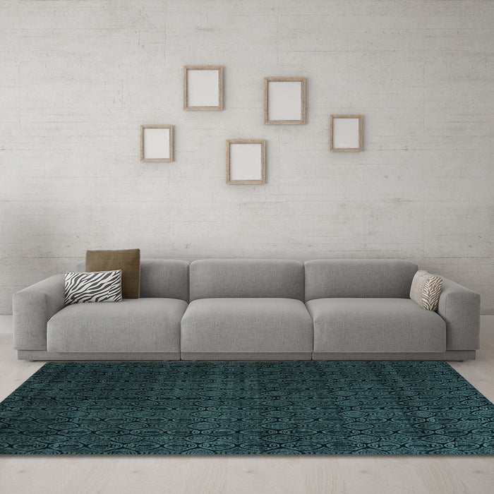 Machine Washable Abstract Light Blue Modern Rug in a Living Room, wshabs5137lblu