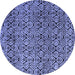 Round Machine Washable Abstract Blue Modern Rug, wshabs5138blu