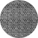 Round Abstract Gray Modern Rug, abs5138gry