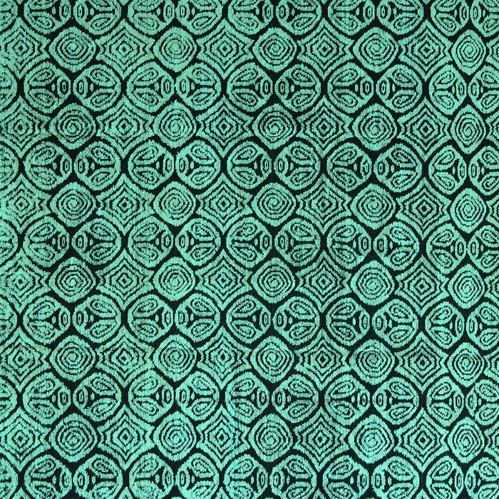 Square Machine Washable Abstract Turquoise Modern Area Rugs, wshabs5138turq