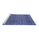 Sideview of Machine Washable Abstract Blue Modern Rug, wshabs5138blu