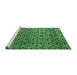 Sideview of Machine Washable Abstract Emerald Green Modern Area Rugs, wshabs5138emgrn