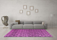 Machine Washable Abstract Pink Modern Rug, wshabs5138pnk