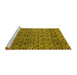 Sideview of Machine Washable Abstract Yellow Modern Rug, wshabs5138yw