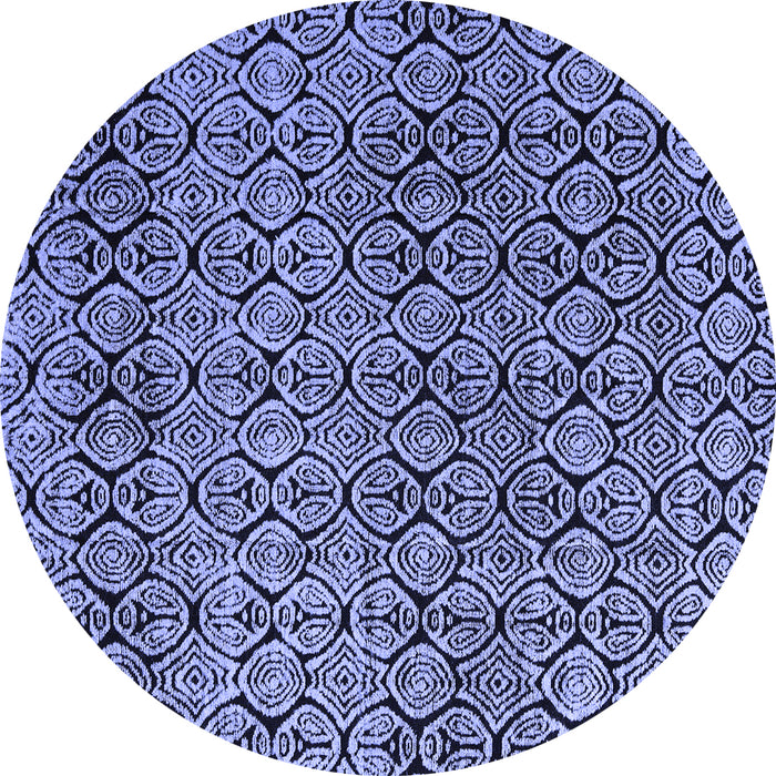Round Abstract Blue Modern Rug, abs5138blu