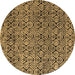 Round Abstract Brown Modern Rug, abs5138brn