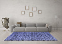 Machine Washable Abstract Blue Modern Rug, wshabs5138blu