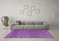 Machine Washable Abstract Purple Modern Rug, wshabs5138pur