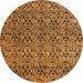 Round Abstract Orange Modern Rug, abs5138org