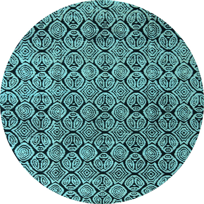 Round Abstract Light Blue Modern Rug, abs5138lblu