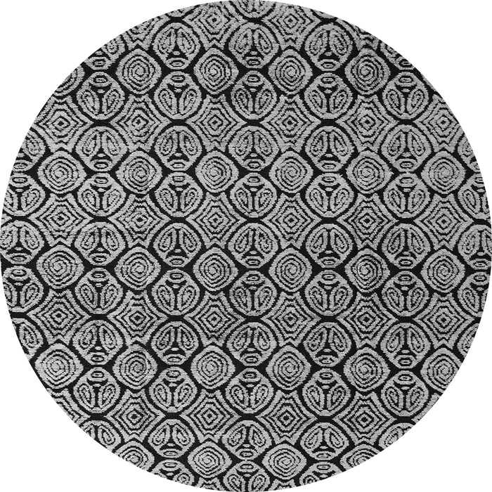 Round Machine Washable Abstract Gray Modern Rug, wshabs5138gry