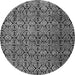 Round Abstract Gray Modern Rug, abs5139gry