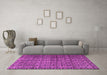 Machine Washable Abstract Pink Modern Rug in a Living Room, wshabs5139pnk