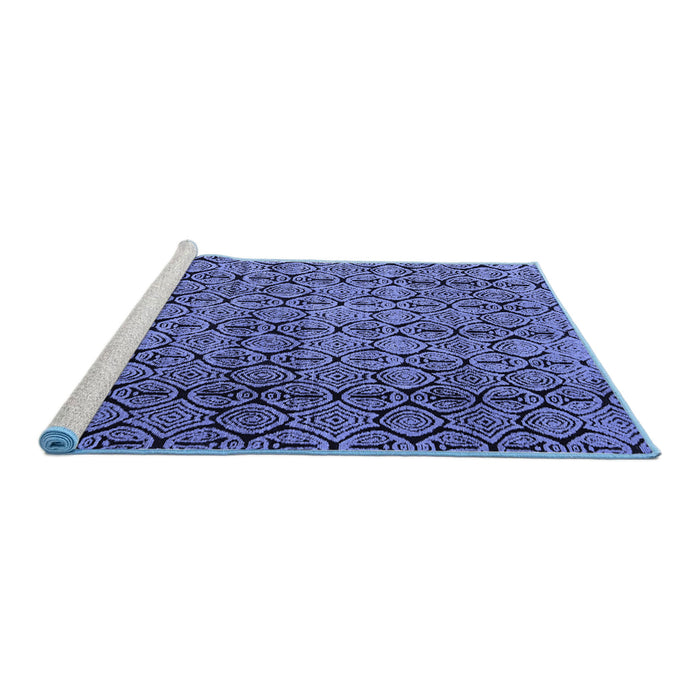 Sideview of Machine Washable Abstract Blue Modern Rug, wshabs5139blu