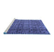 Sideview of Machine Washable Abstract Blue Modern Rug, wshabs5139blu