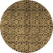 Round Machine Washable Abstract Brown Modern Rug, wshabs5139brn