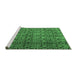 Sideview of Machine Washable Abstract Emerald Green Modern Area Rugs, wshabs5139emgrn