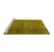 Sideview of Machine Washable Abstract Yellow Modern Rug, wshabs5139yw