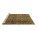 Sideview of Machine Washable Abstract Brown Modern Rug, wshabs5139brn