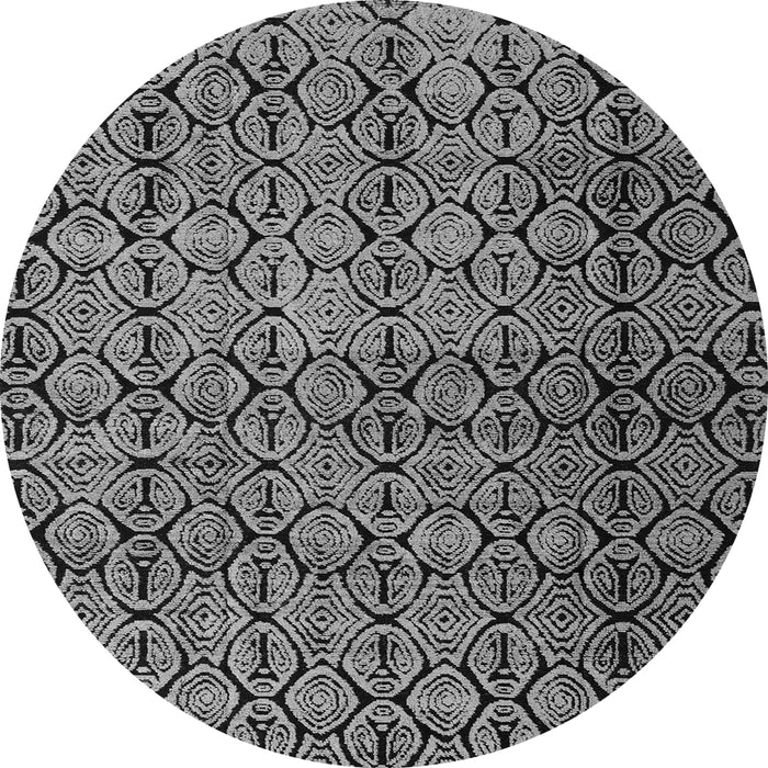Round Machine Washable Abstract Gray Modern Rug, wshabs5139gry