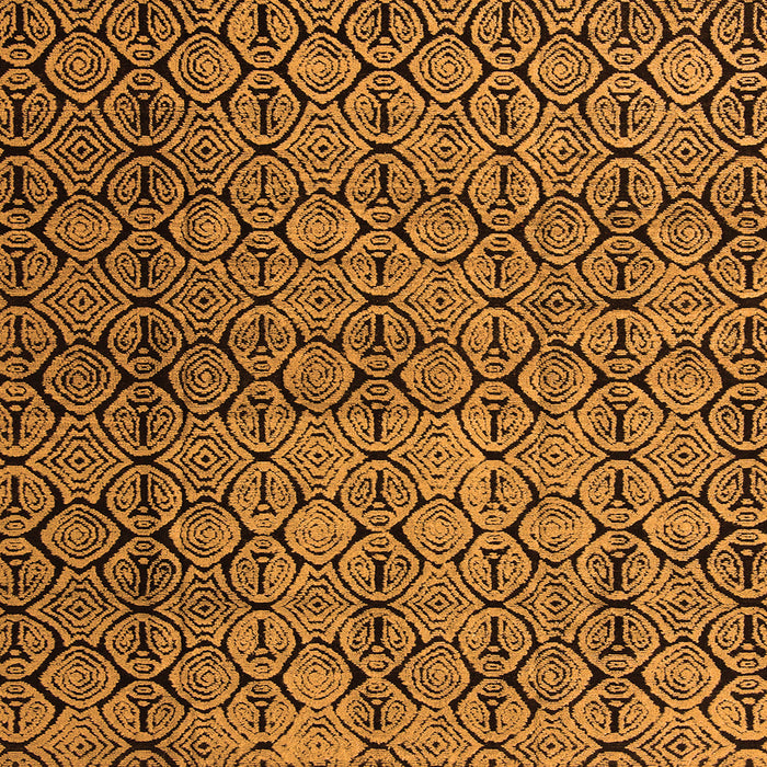 Square Machine Washable Abstract Orange Modern Area Rugs, wshabs5139org