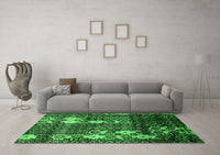 Machine Washable Abstract Green Modern Rug, wshabs513grn